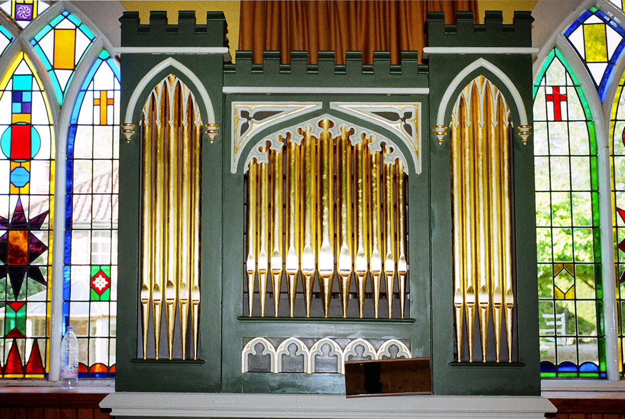 Gilded organ in a church in Norfolk