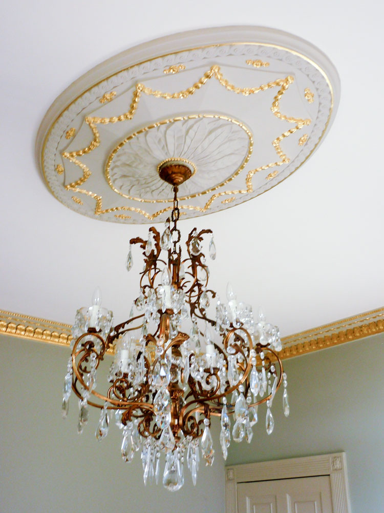 Oil gilding work in a Georgian farmhouse, Cheshire